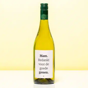 Wijnfles Mam bedankt voor de goede genen - Wit (Sauvignon Blanc)