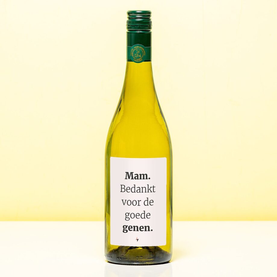 Wijnfles Mam bedankt voor de goede genen