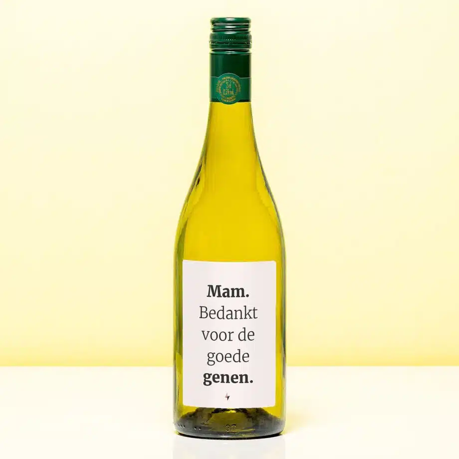 Wijnfles Mam bedankt voor de goede genen