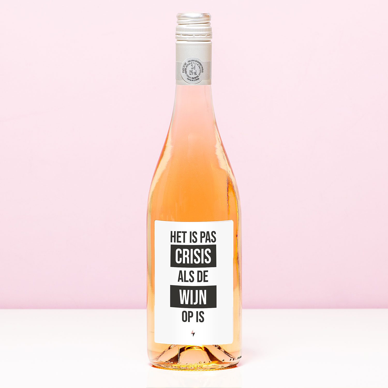 Wijnfles Het Is Pas Crisis - Rosé (Blush Rosé)
