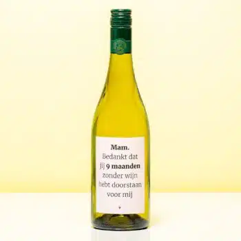 Wijnfles 9 maanden zonder wijn