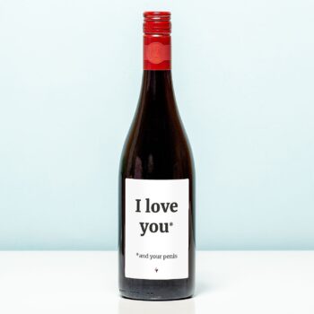Wijnfles I love you (and your penis) - Rood (Merlot)