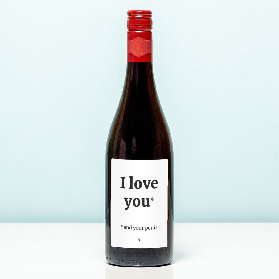 Wijnfles I love you (and your penis)