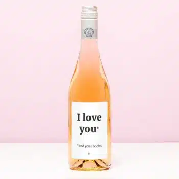 Wijnfles I love you (and your boobs) - Rosé (Blush Rosé)