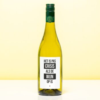 Wijnfles Het is pas crisis - Wit (Sauvignon Blanc)