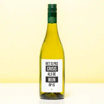 Wijnfles Het is pas crisis - Wit (Sauvignon Blanc)