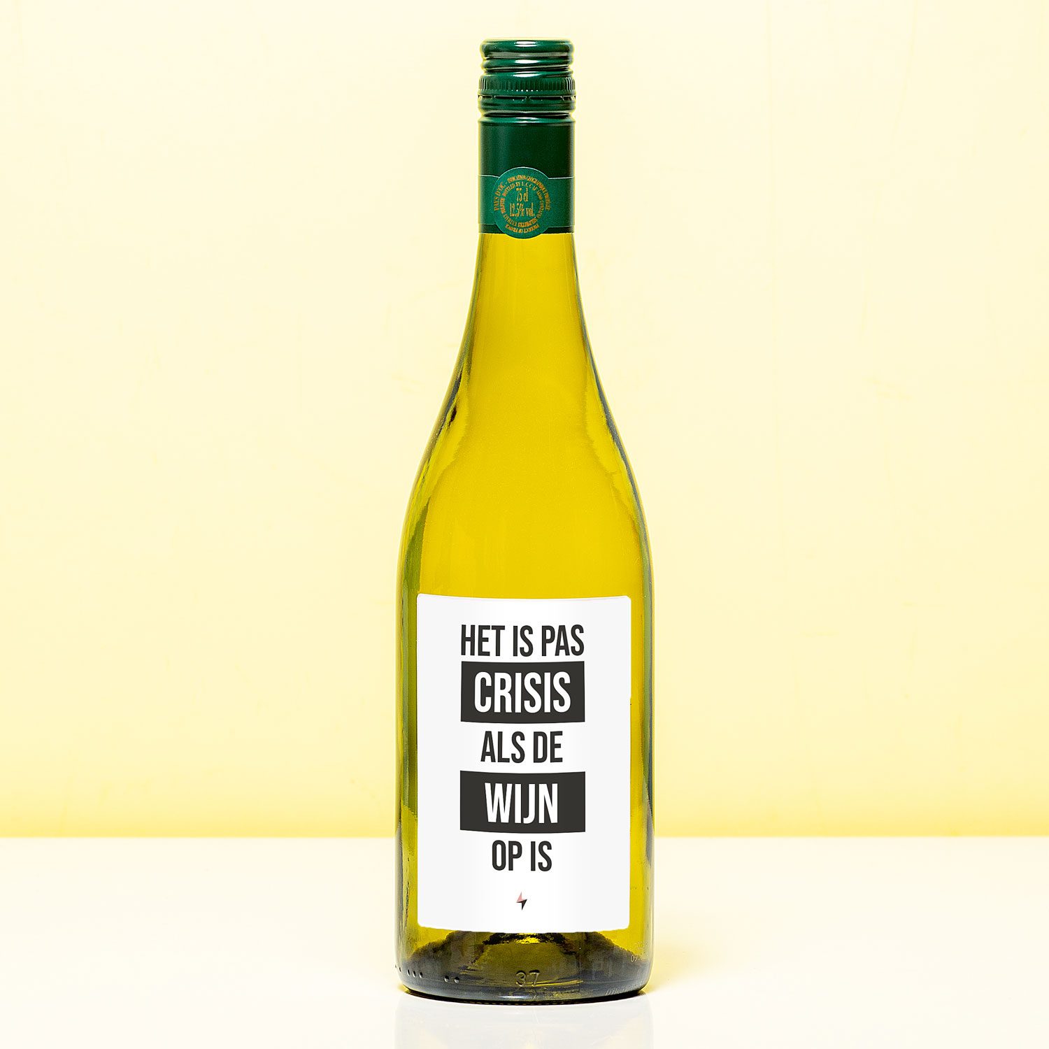 Wijnfles Het Is Pas Crisis - Wit (Sauvignon Blanc)