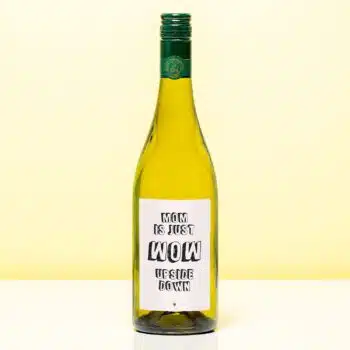 Wijnfles Mom is wow upside down - Wit (Sauvignon Blanc)