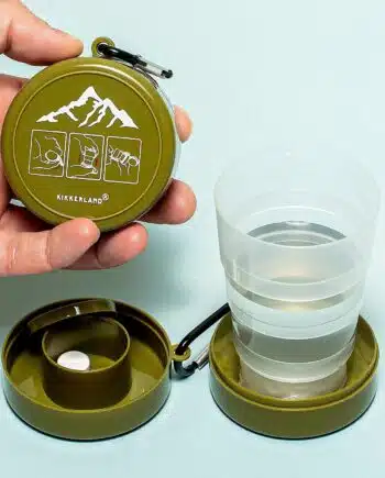 Opvouwbaar glas met medicatievakje