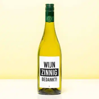 Wijnfles Wijnzinnig bedankt - Wit (Sauvignon Blanc)