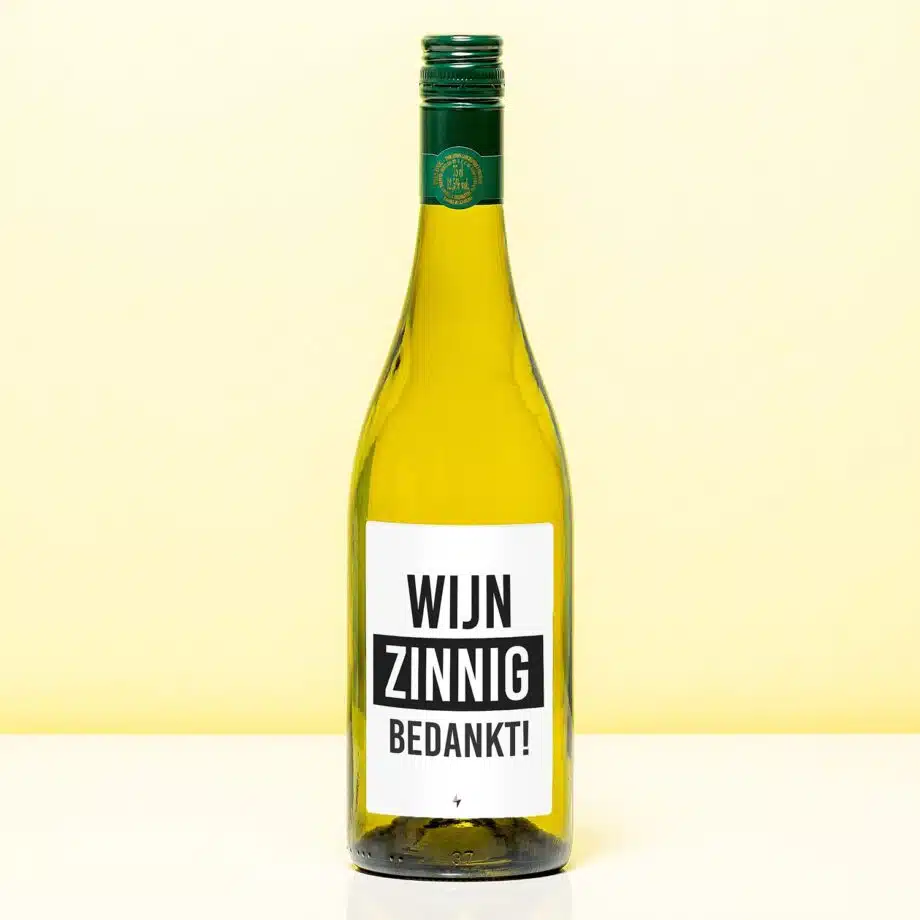 Wijnfles Wijnzinnig bedankt