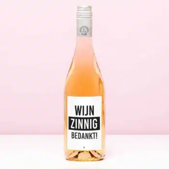 Wijnfles Wijnzinnig bedankt - Rosé (Blush Rosé)