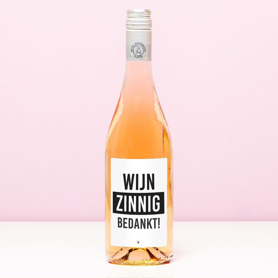 Wijnfles Wijnzinnig bedankt