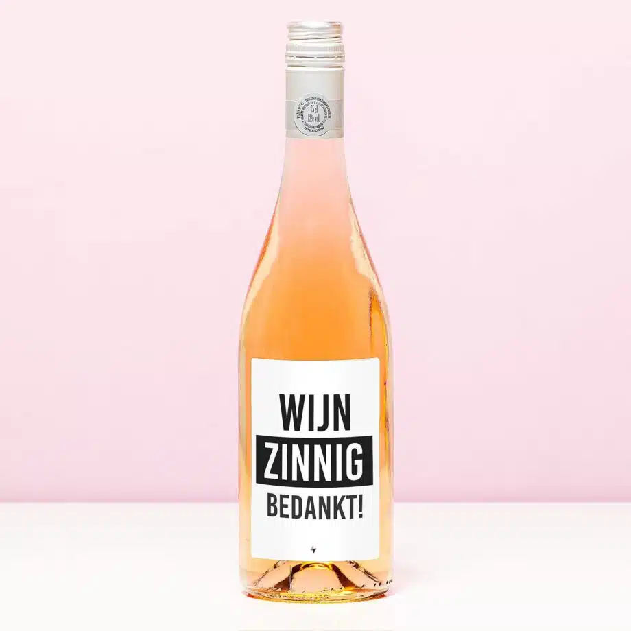 Wijnfles Wijnzinnig bedankt