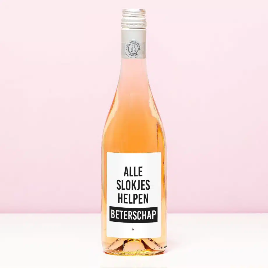 Wijnfles Beterschap alle slokjes helpen