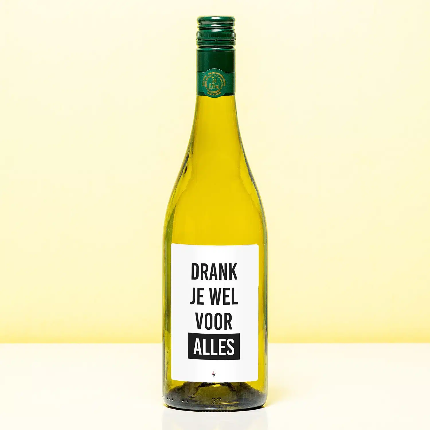 Wijnfles Drank je wel voor alles