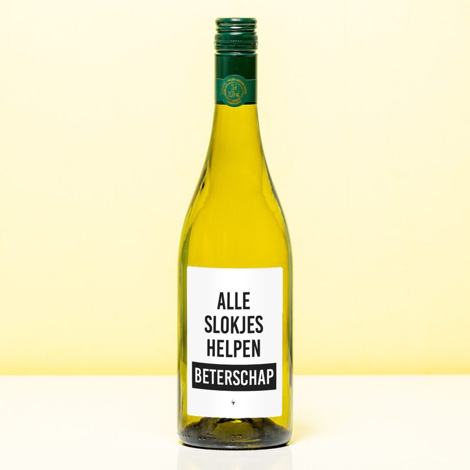 Wijnfles Beterschap alle slokjes helpen