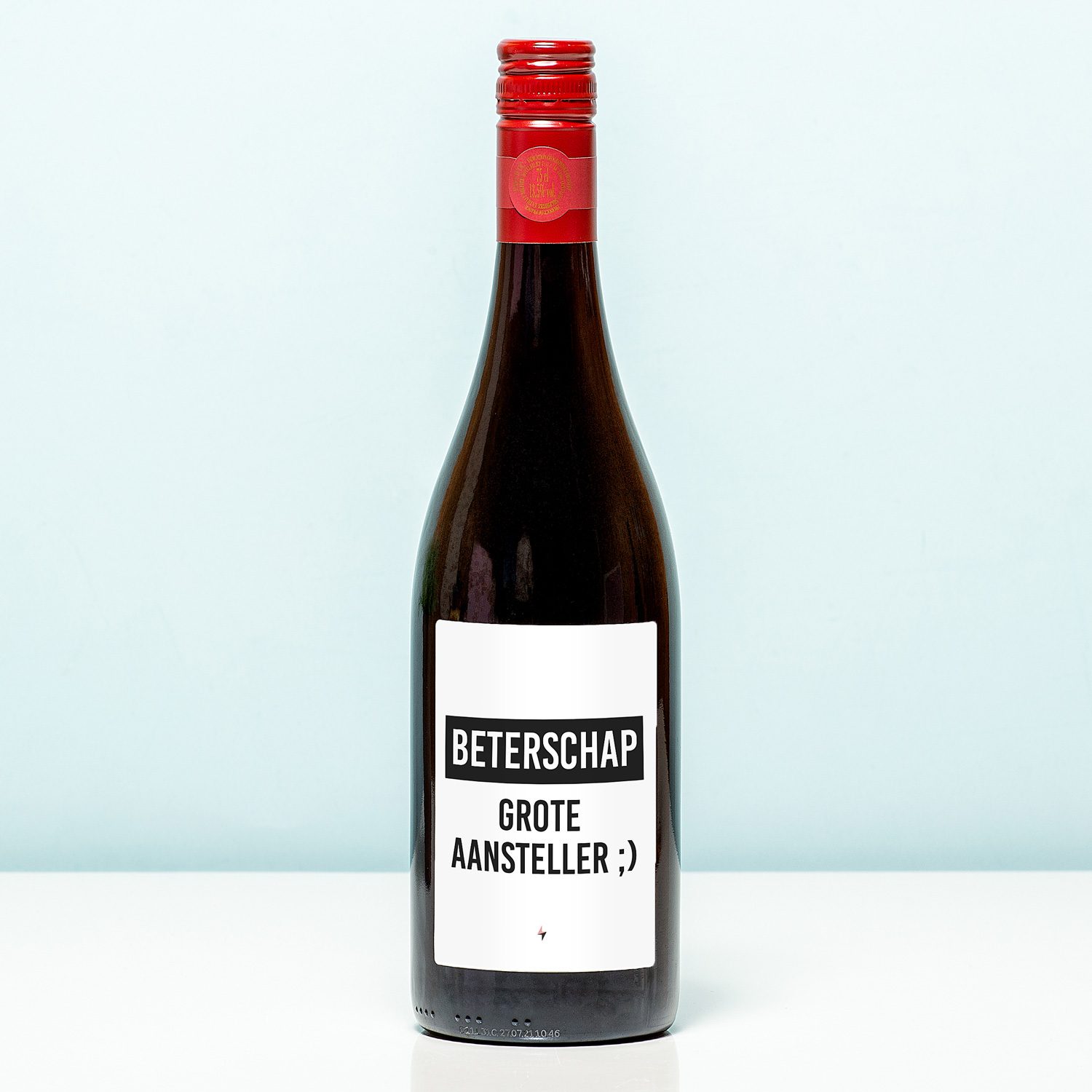 Wijnfles Beterschap Aansteller - Rood (Merlot)