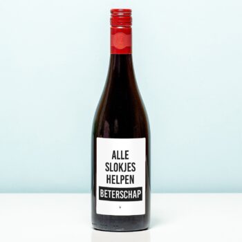 Wijnfles Beterschap alle slokjes helpen - Rood (Merlot)