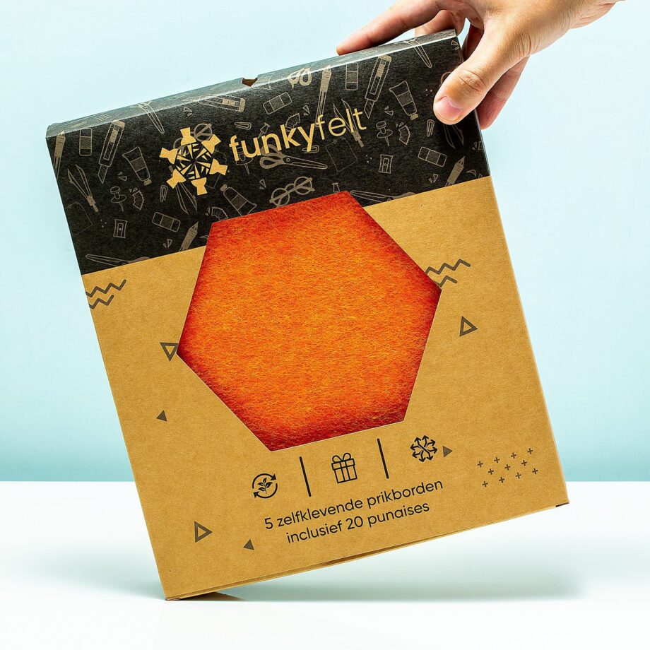Zelfklevende hexagon prikborden (set van 5)