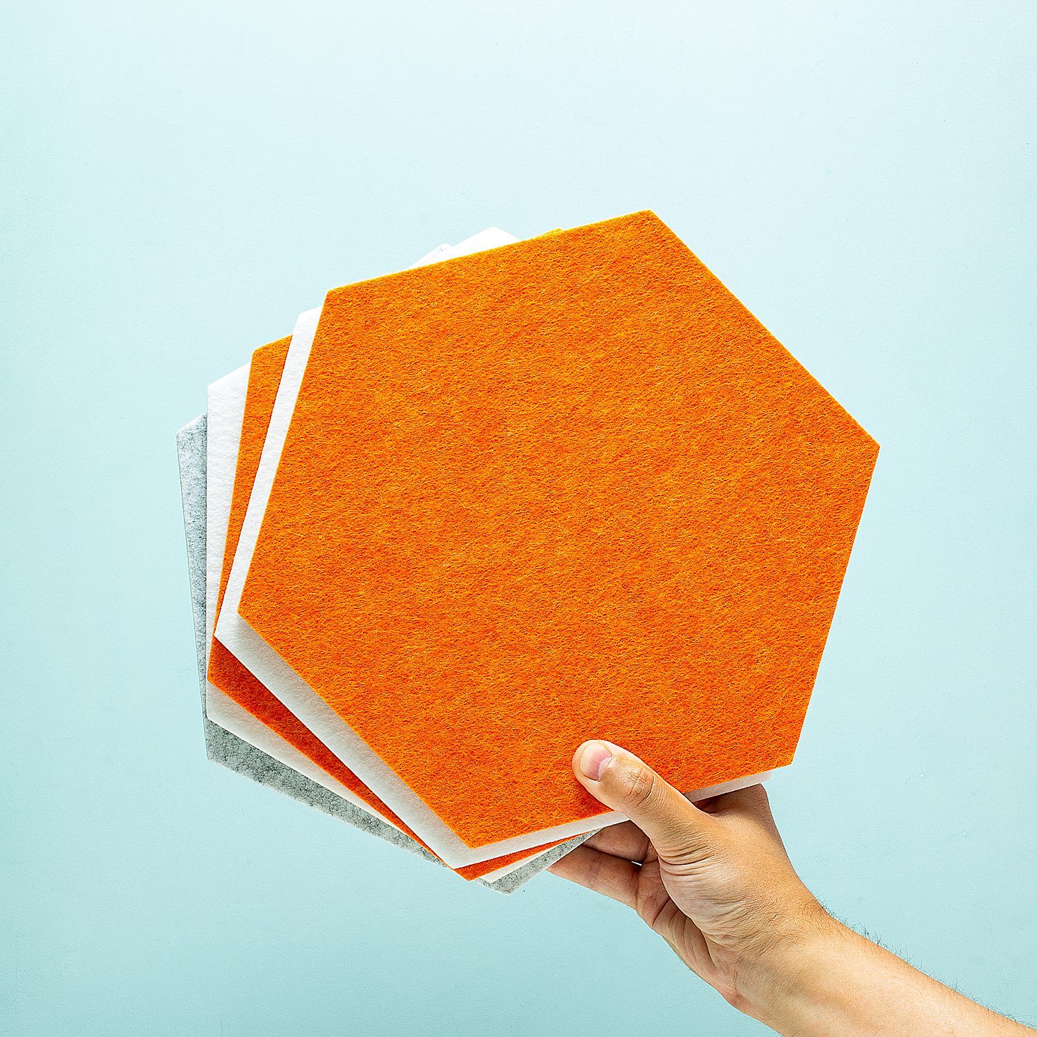 Zelfklevende Hexagon Prikborden (set Van 5) Oranje Tinten
