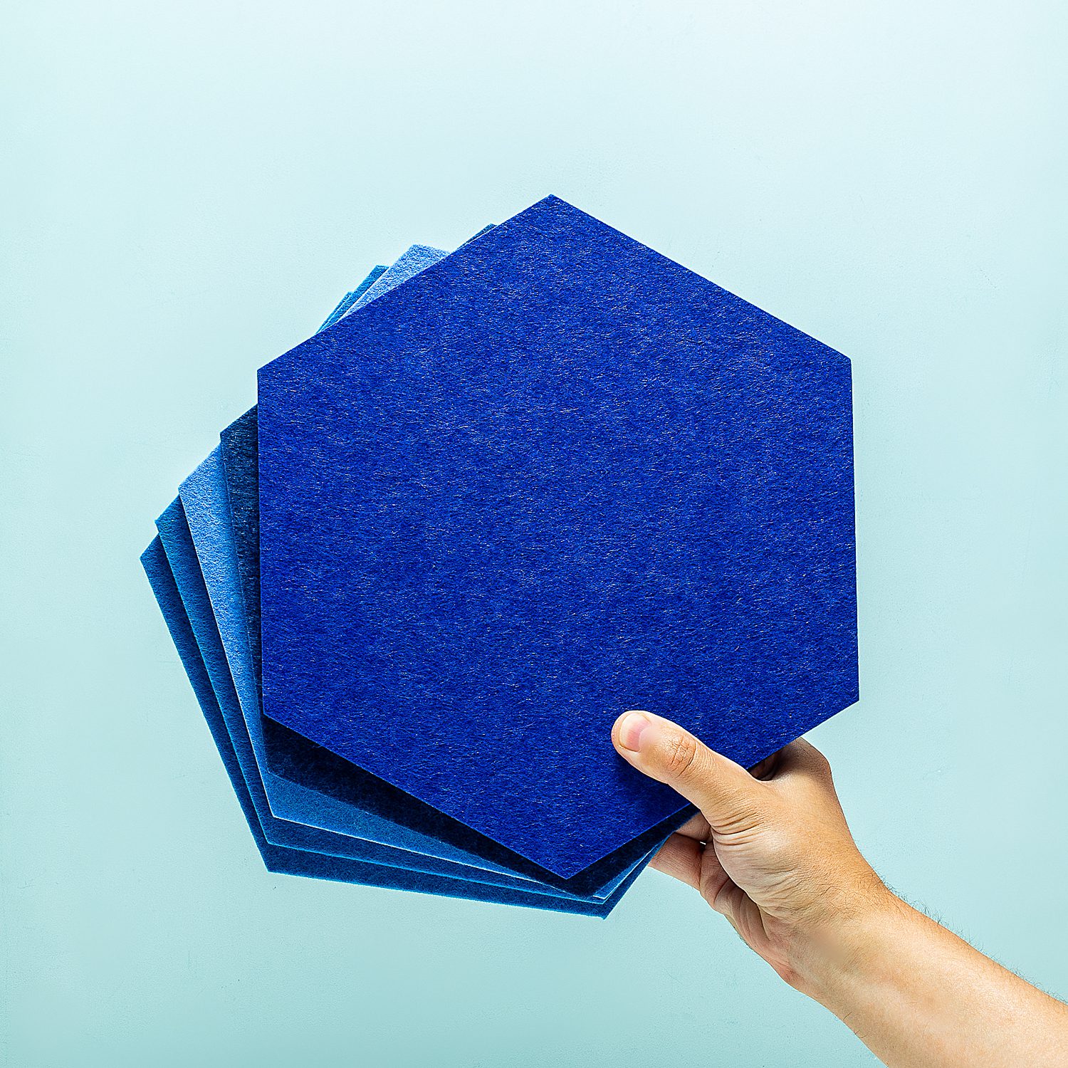 Zelfklevende Hexagon Prikborden (set Van 5) - Blauwe Tinten
