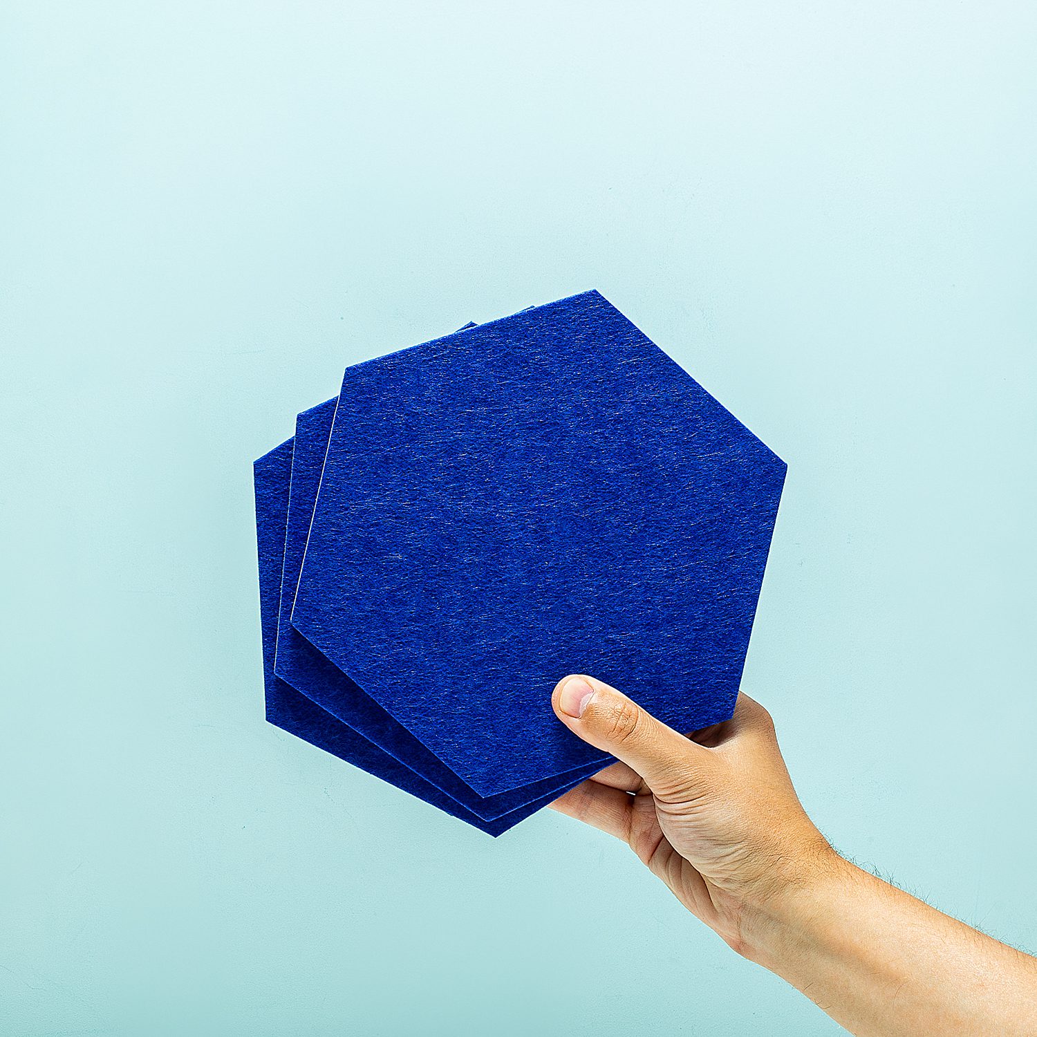 Zelfklevende Hexagon Prikborden (set Van 3) Blauw