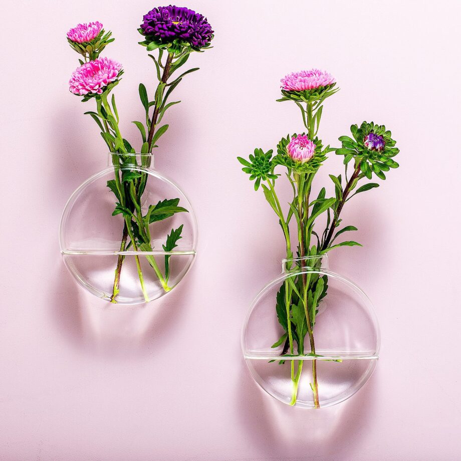 Glazen muurvaasjes (set van 2)