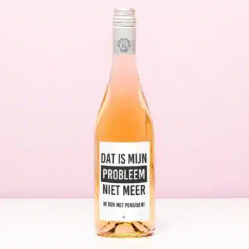 Wijnfles Pensioen niet mijn probleem