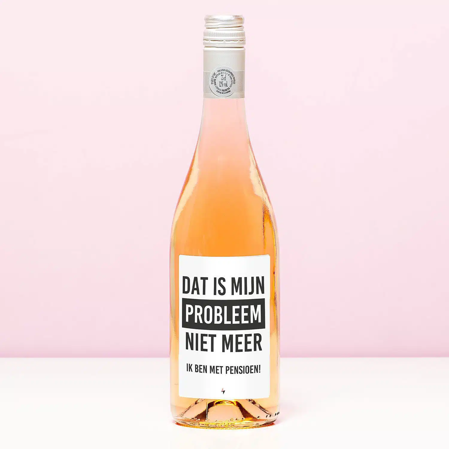 Wijnfles Pensioen niet mijn probleem