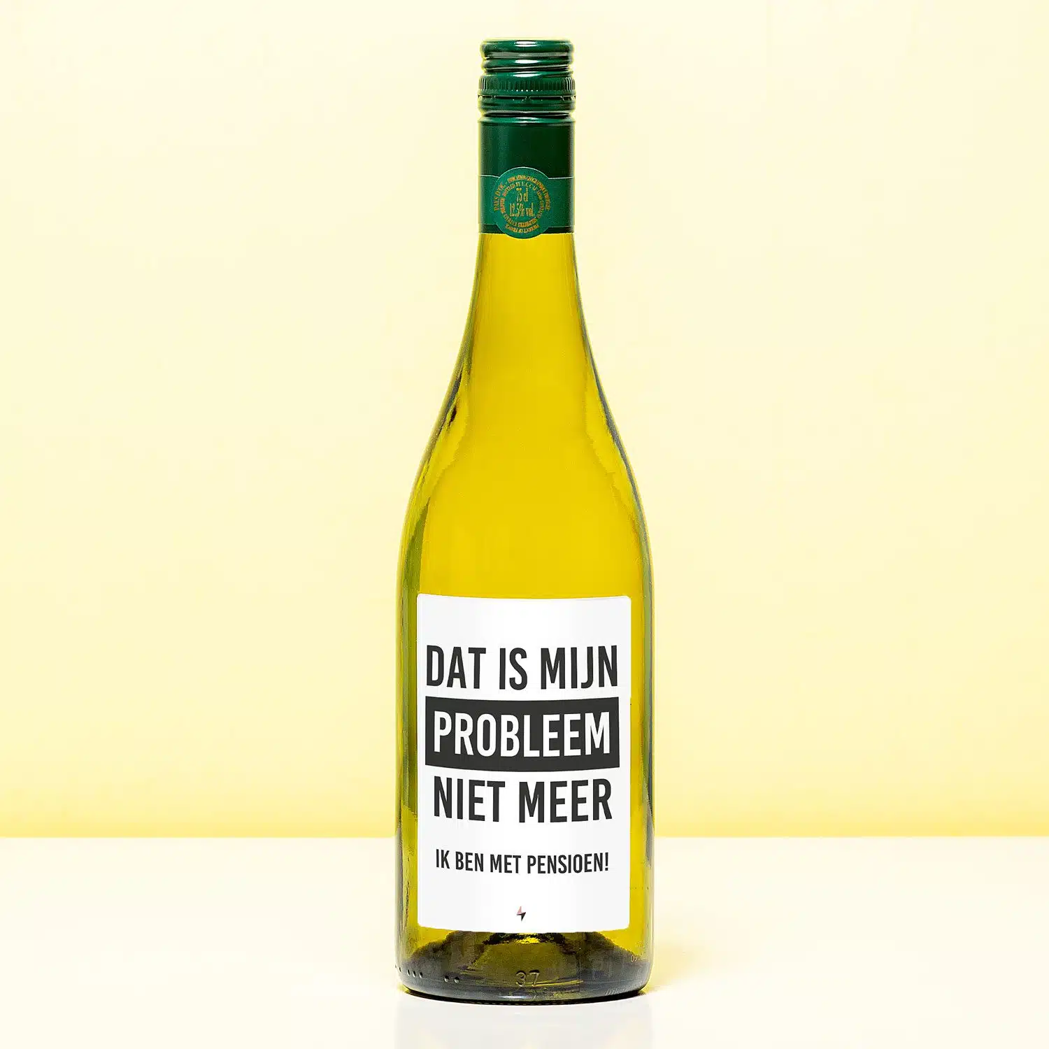 Wijnfles Pensioen niet mijn probleem