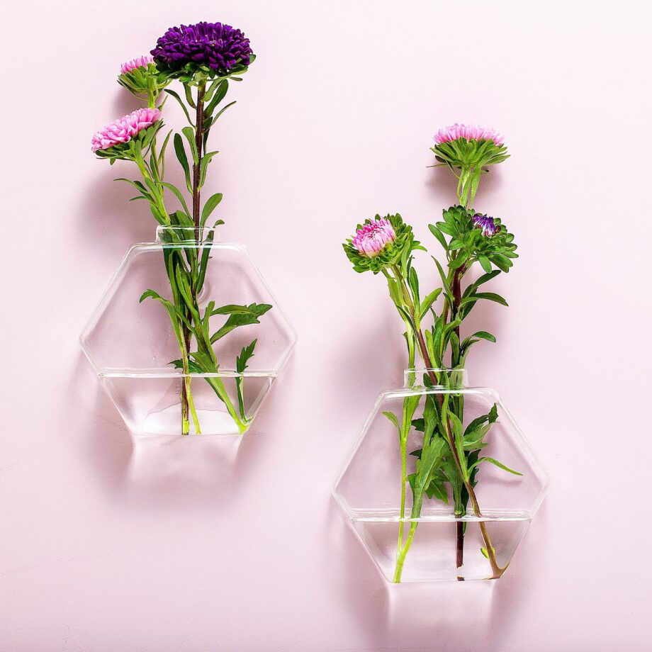 Glazen muurvaasjes (set van 2)