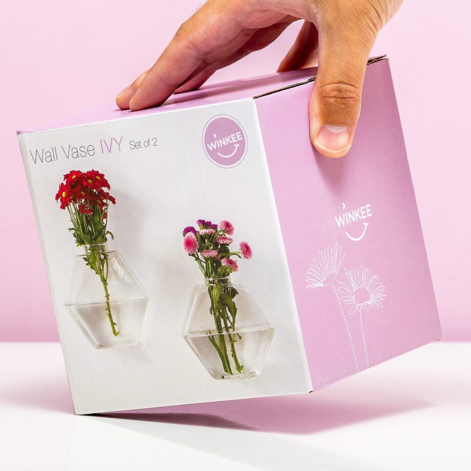 Glazen muurvaasjes (set van 2)