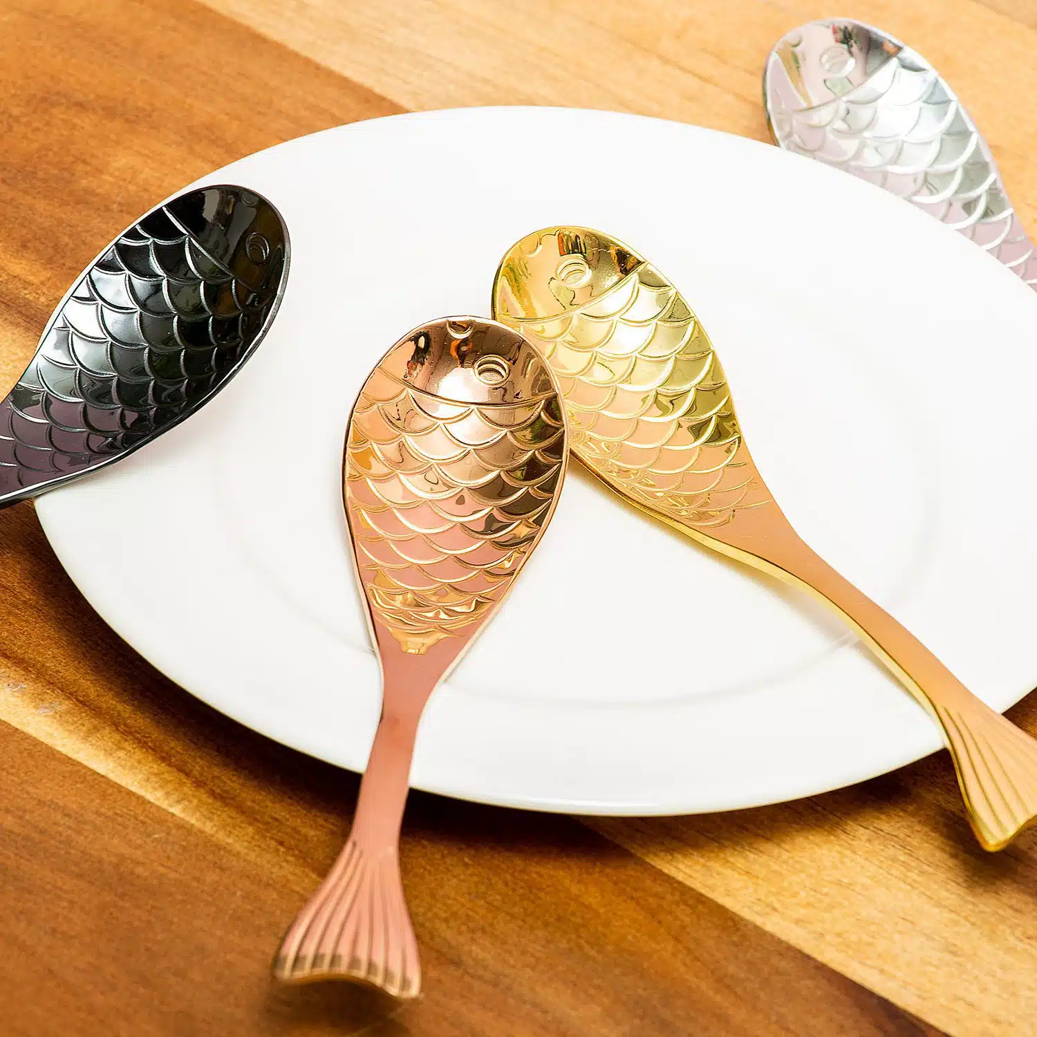 Oceaan lepels (set van 4) - lepeltjes op schotel