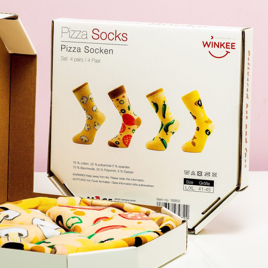 Pizzasokken in doos (set van 4)