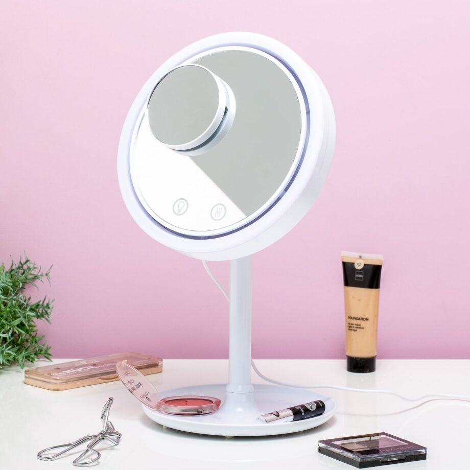 Make-up spiegel met verlichting en ventilator