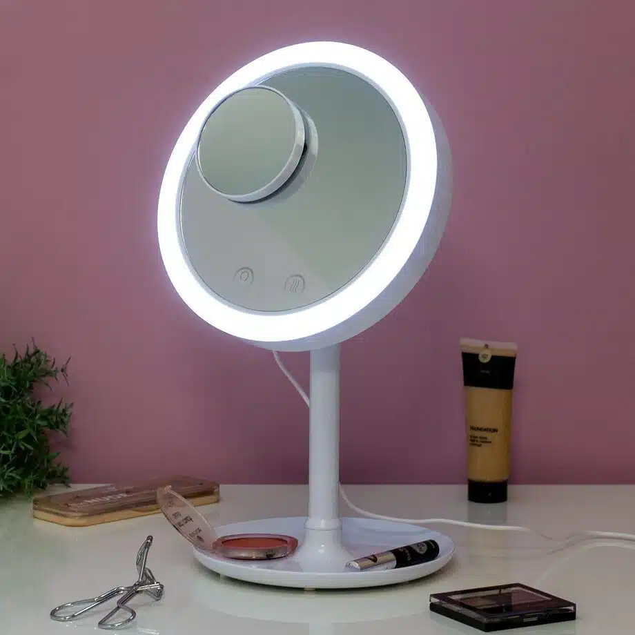 Make-up spiegel met verlichting en ventilator
