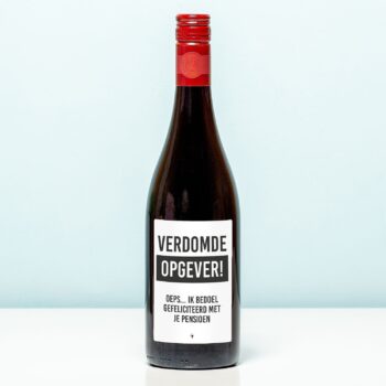 Wijnfles Opgever pensioen - Rood (Merlot)