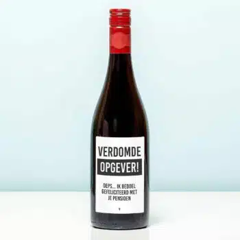 Wijnfles Opgever pensioen - Rood (Merlot)