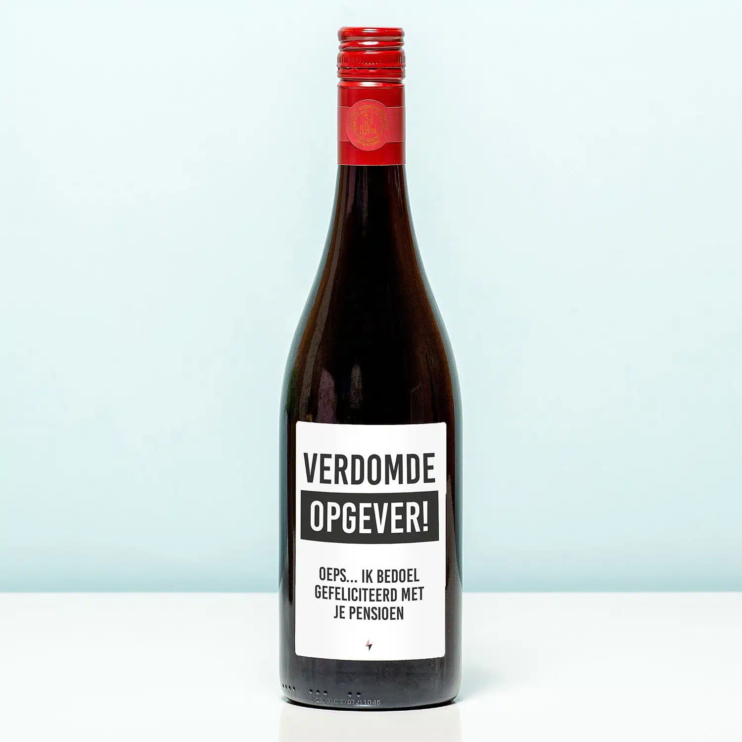 Wijnfles Opgever pensioen