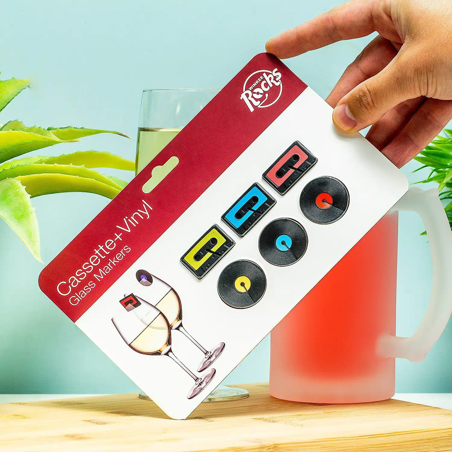 Cassette- en elpee glasmarkeerders (set van 6)