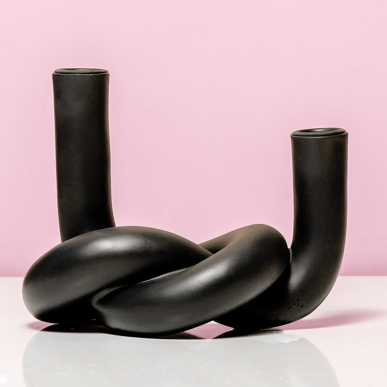 Knot Double Kandelaar - Zwart