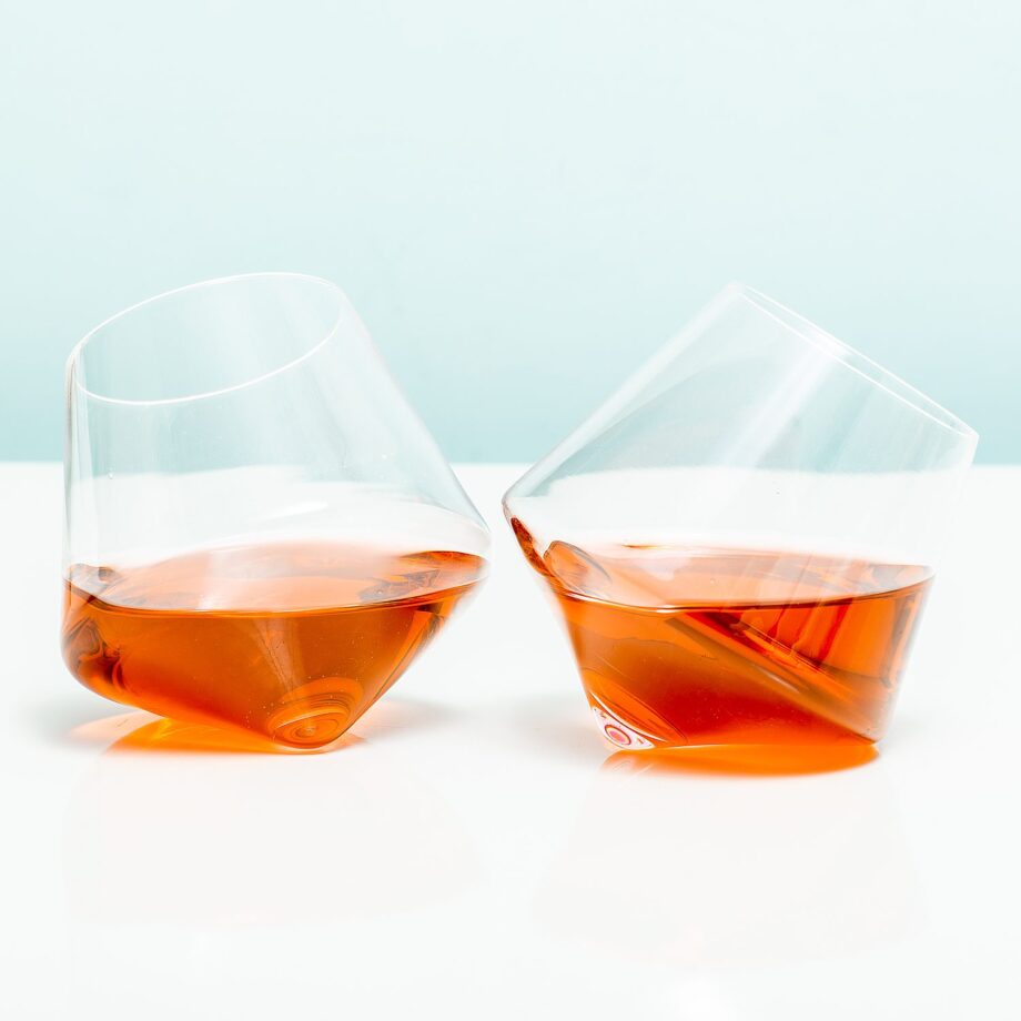 Rollende whiskeyglazen (set van 2)