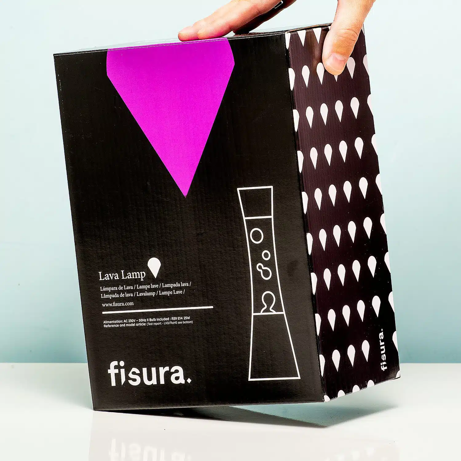 Lavalamp wit met paarse vloeistof en witte lava