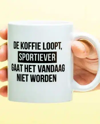 Mok De koffie loopt