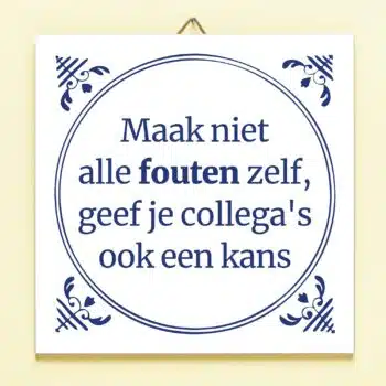 Tegeltje Maak niet alle fouten zelf