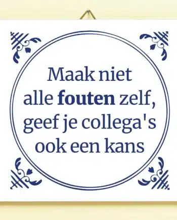 Tegeltje Maak niet alle fouten zelf