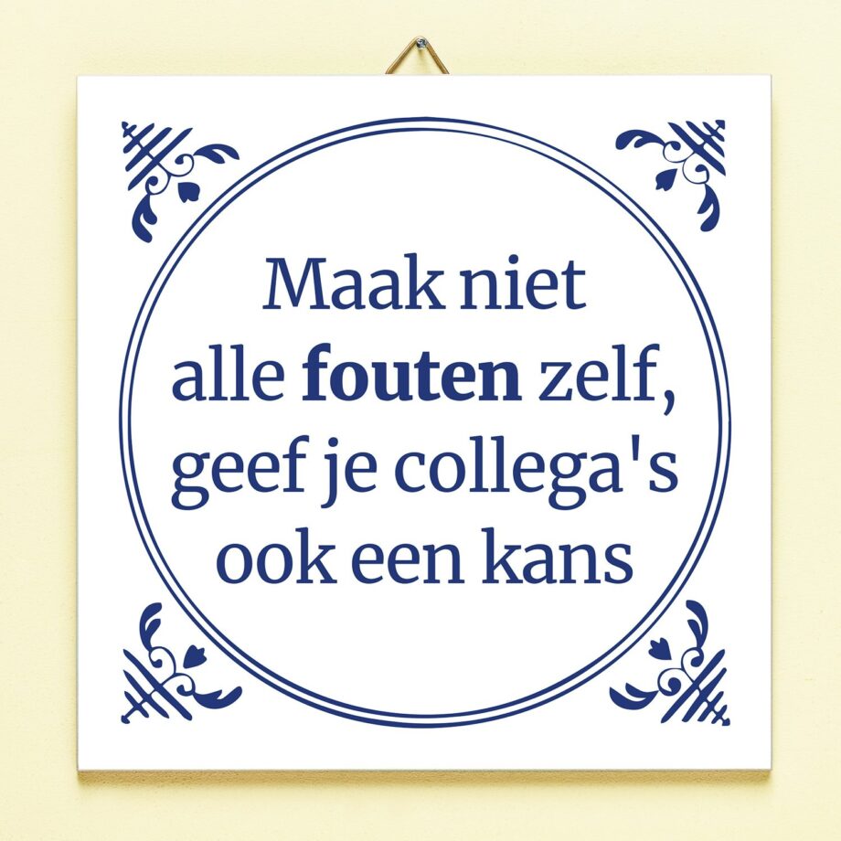 Tegeltje Maak niet alle fouten zelf