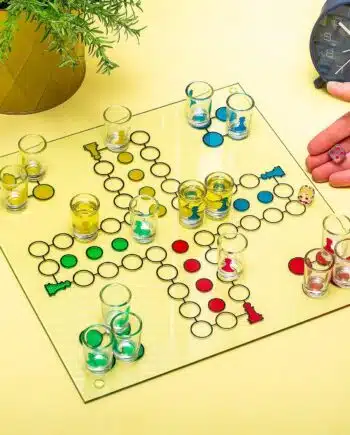 Ludo drankspel met shotglaasjes