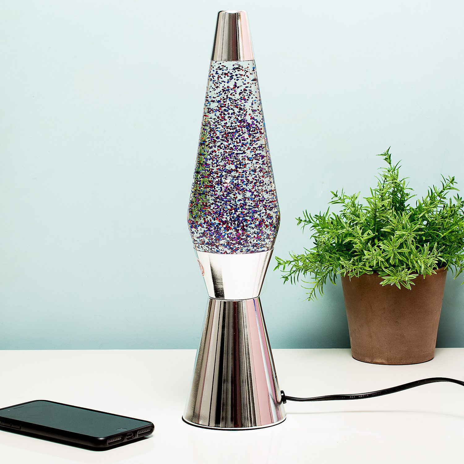 Bullet Lavalamp Zilver Met Glitters Bullet Lavalamp Zilver Met Glitters